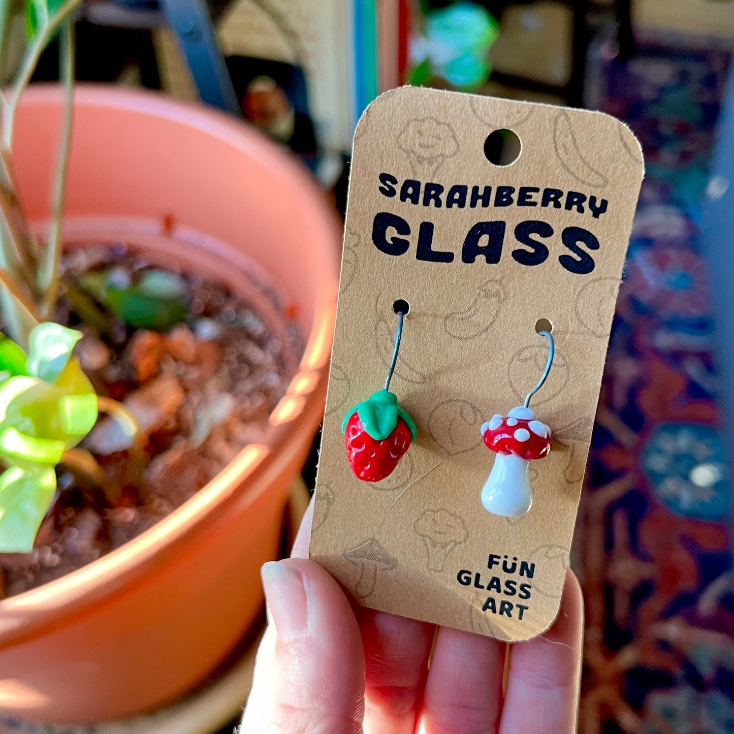 Torchwork Glass Dangly Earrings