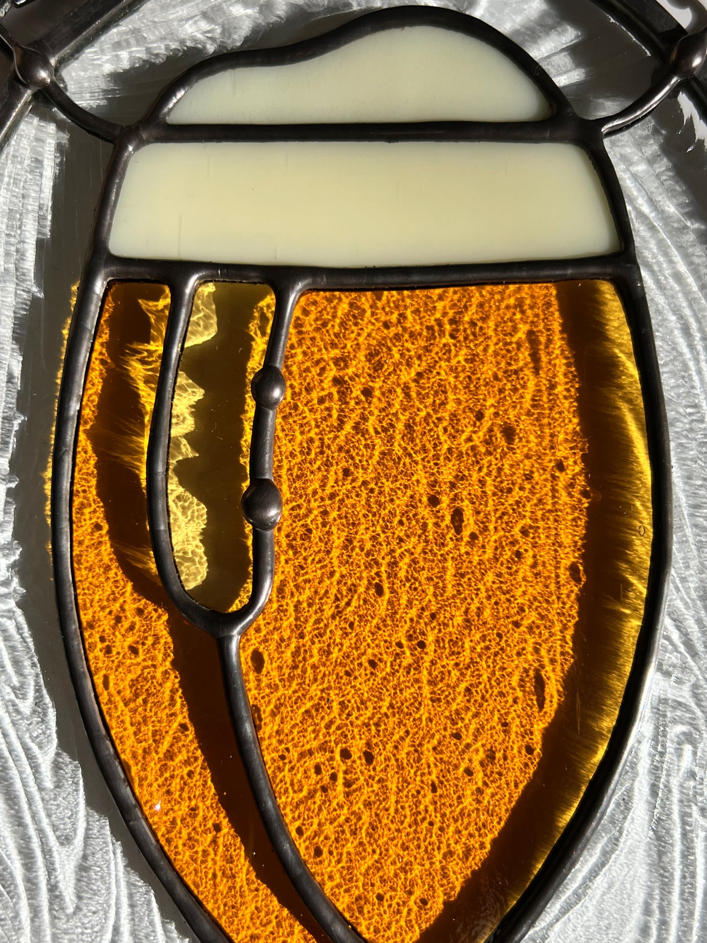 Stained Glass Beer Panel ~ 6" x 9"