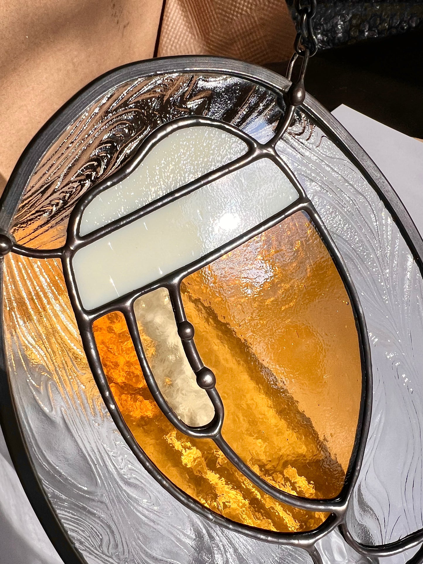 Stained Glass Beer Panel ~ 6" x 9"