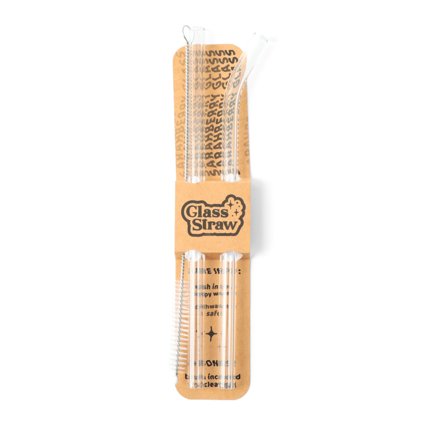 Slim Set of Glass Drinking Straws (2 Pack)