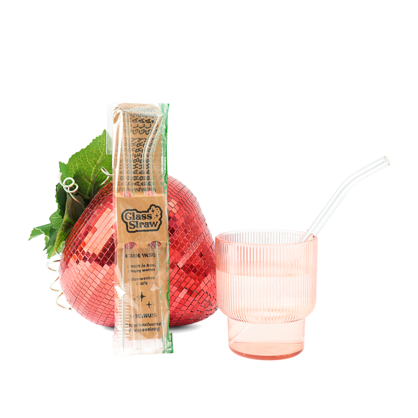 Slim Set of Glass Drinking Straws (2 Pack)