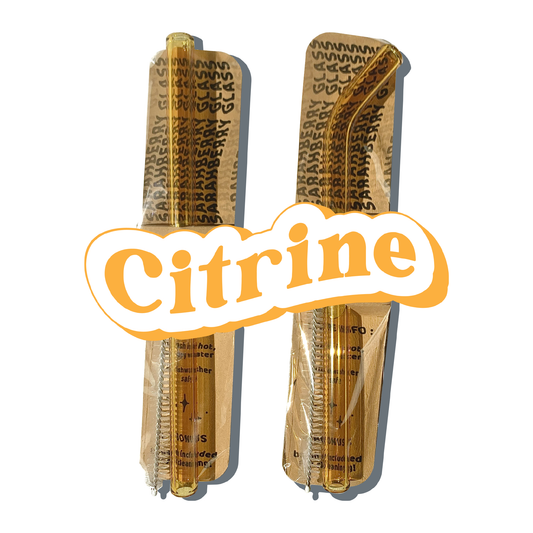 Citrine Glass Drinking Straw