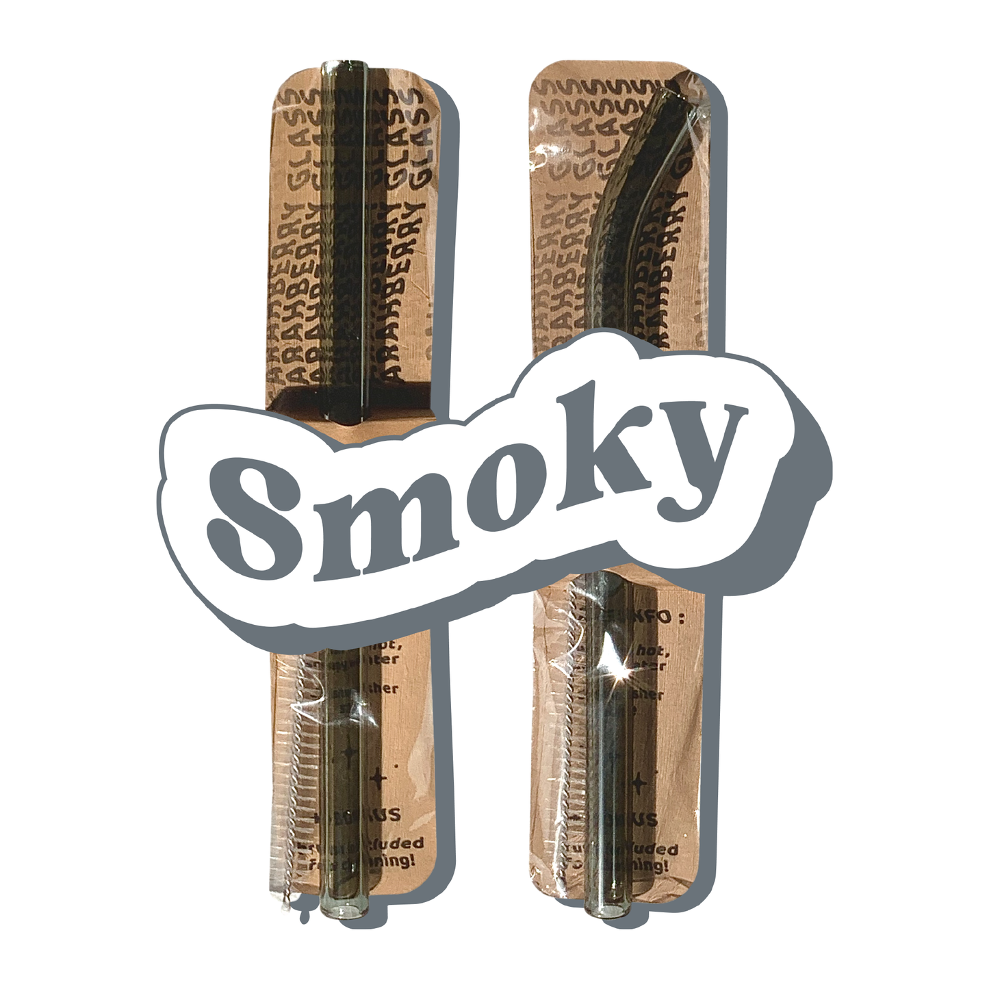 Slim Set of Glass Drinking Straws (2 Pack)