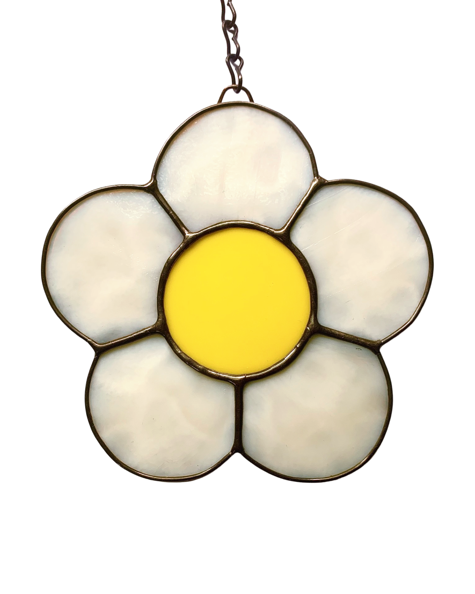 Stained glass yellow daisy suncatcher, stain glass daisy flower ornament, daisy  decor, y…