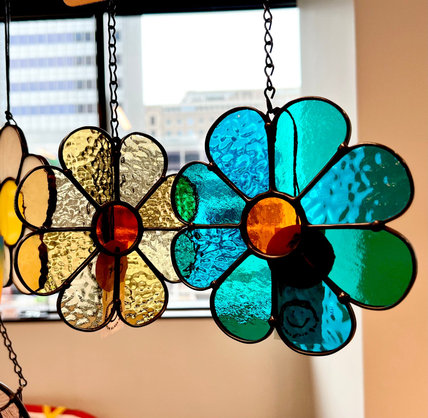 Groovy Stained Glass Flower ~ 6 inches