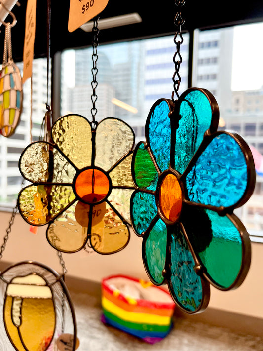 Groovy Stained Glass Flower ~ 6 inches