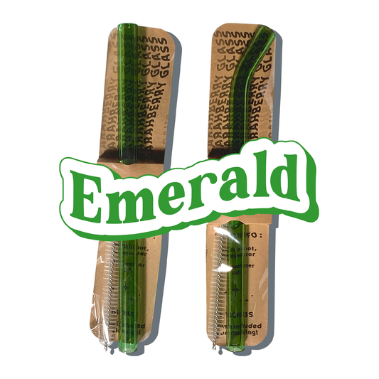 Emerald Glass Drinking Straw