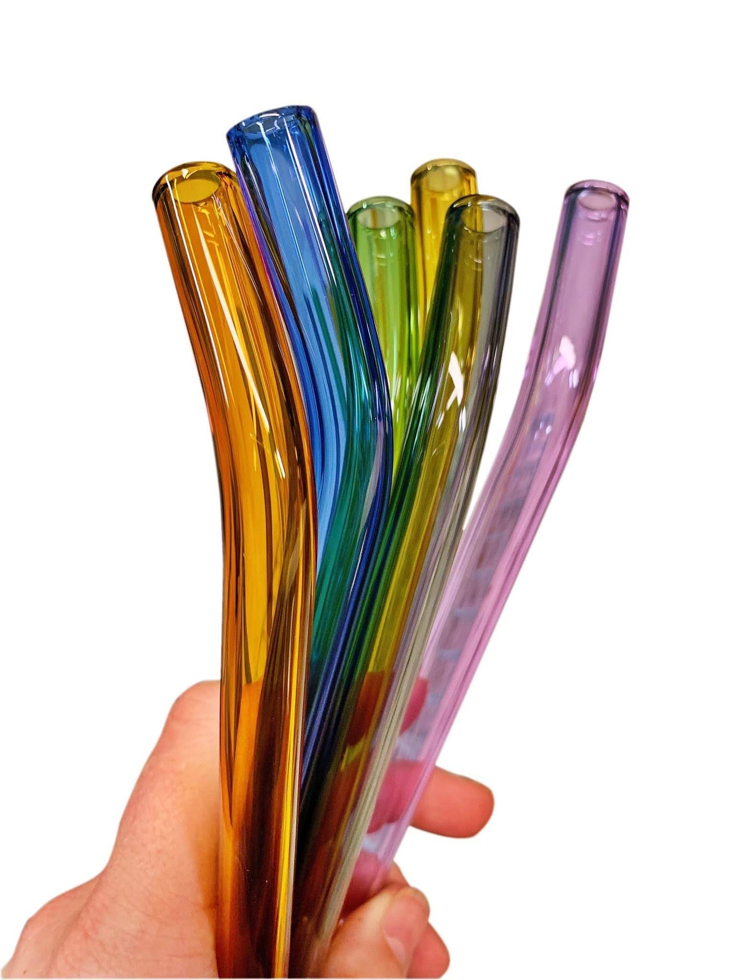Turquoise Glass Drinking Straw